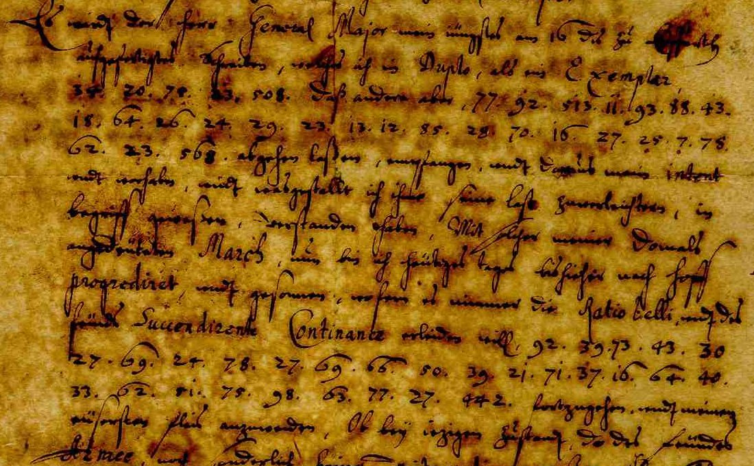 The upper half of f. 239r: clear German with lines of two-digit numbers