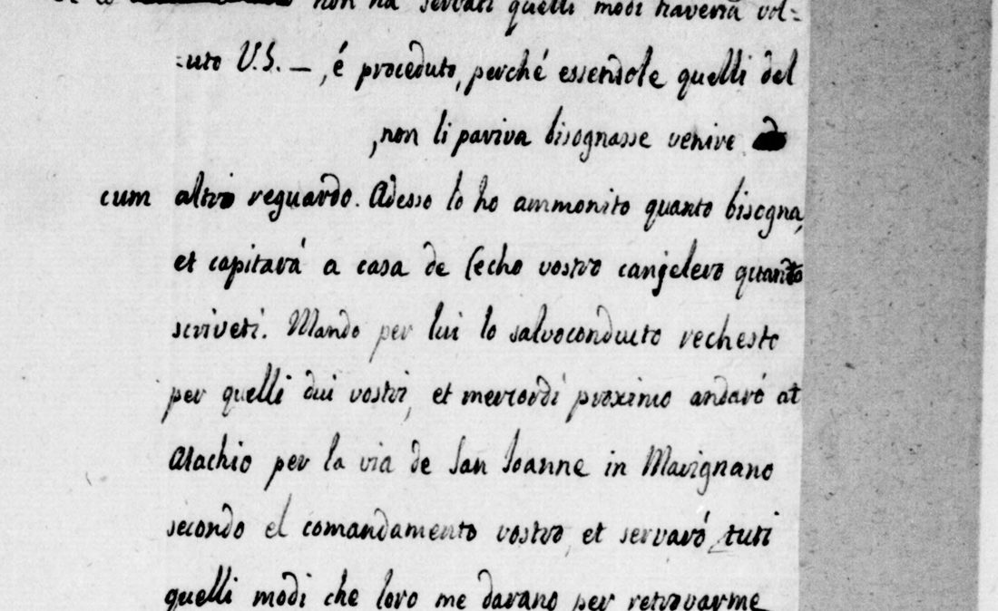 The later clear copy, opening Se lo cavalario non ha servati quelli modi