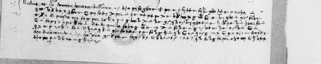 A cipher slip of eight lines opening in clear with Illustris ac excellens domine honorandissime