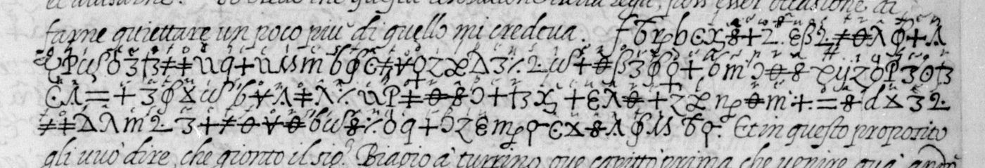 Manuscript lines with the cipher, from George Lasry&rsquo;s report