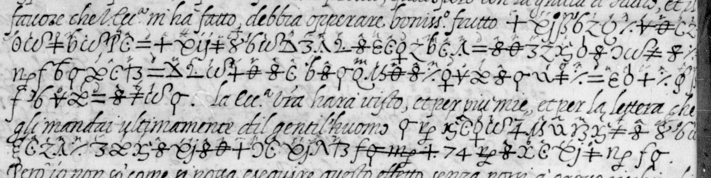 Manuscript lines with the cipher, from George Lasry&rsquo;s report