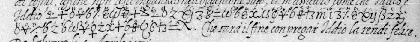 Manuscript lines with the cipher, from George Lasry&rsquo;s report