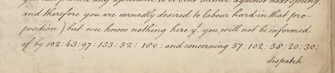 A royalist letter in English with a short run of numbers