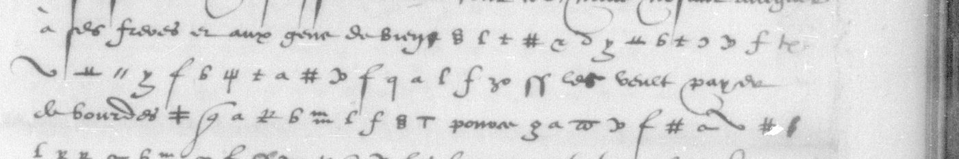 Manuscript lines with the cipher, from George Lasry&rsquo;s report