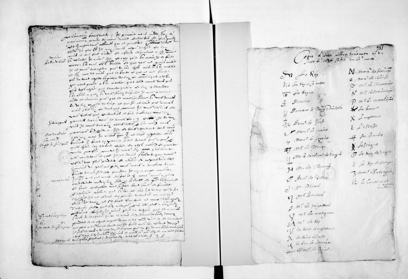 Manuscript lines with the cipher, from George Lasry&rsquo;s report