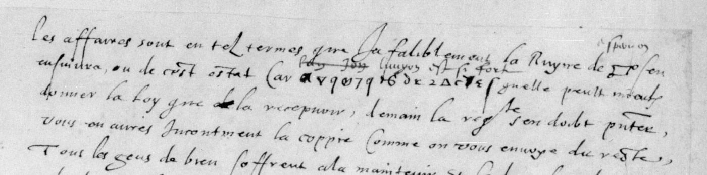 Manuscript lines with the cipher, from George Lasry&rsquo;s report