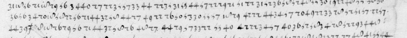 Manuscript lines with the cipher, from George Lasry&rsquo;s report
