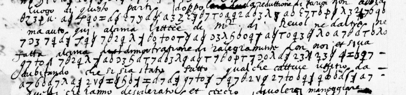 Manuscript lines with the cipher, from George Lasry&rsquo;s report