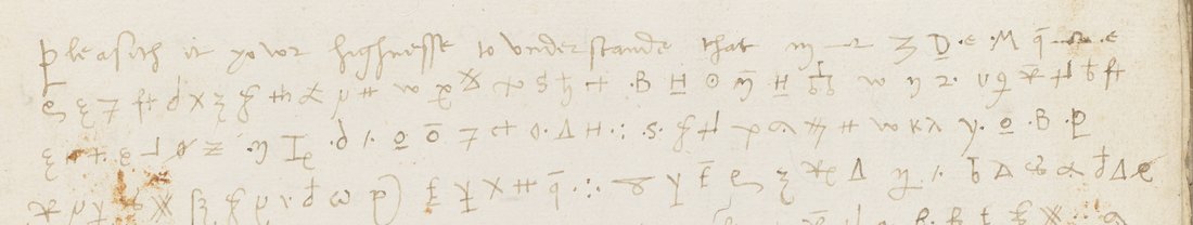 The first lines of Wotton's letter: a clear opening, then graphic-sign cipher
