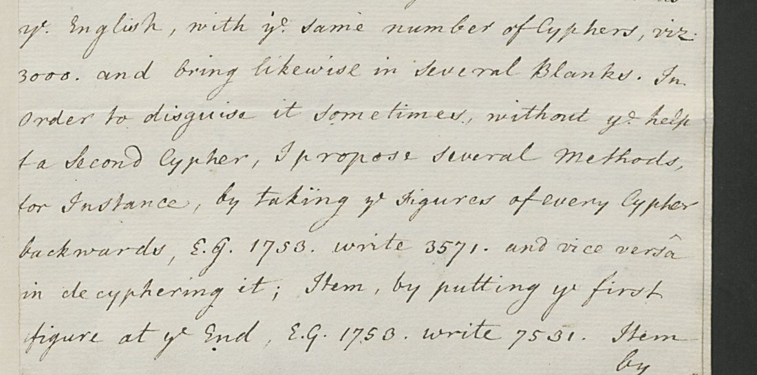 Lower half of f. 235r: the methods of disguise, 1753 written 3571 and 7531