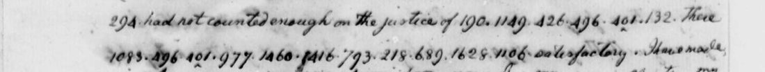 Two lines of Short's letter with the code groups 401, 1083 and 401