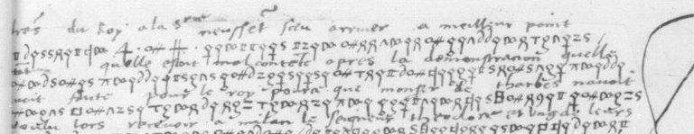 Manuscript lines with the cipher, from George Lasry&rsquo;s report