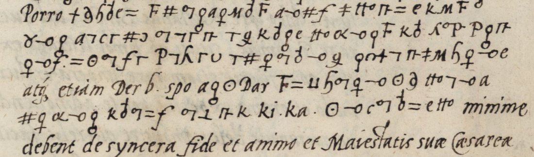 Cipher signs giving way to clear Latin