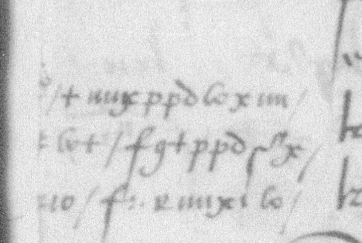 Marginal addition in cipher on f. 153r