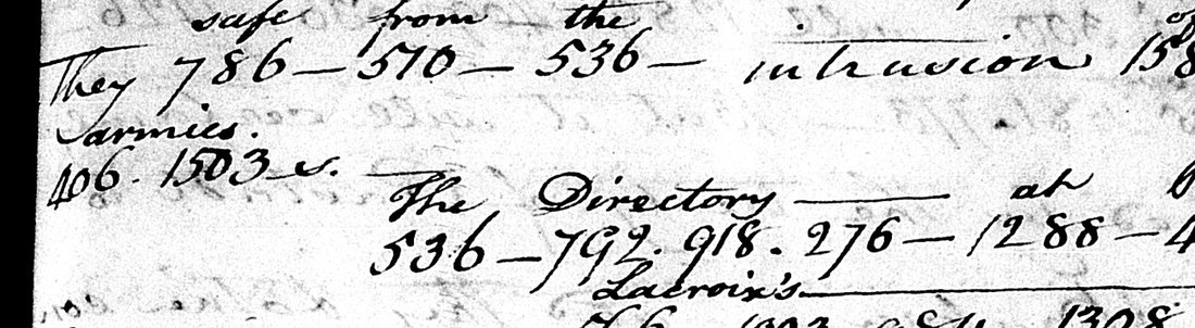 Handwritten lines: They 786-570-536 intrusion, then 406.1503 s with armies written above