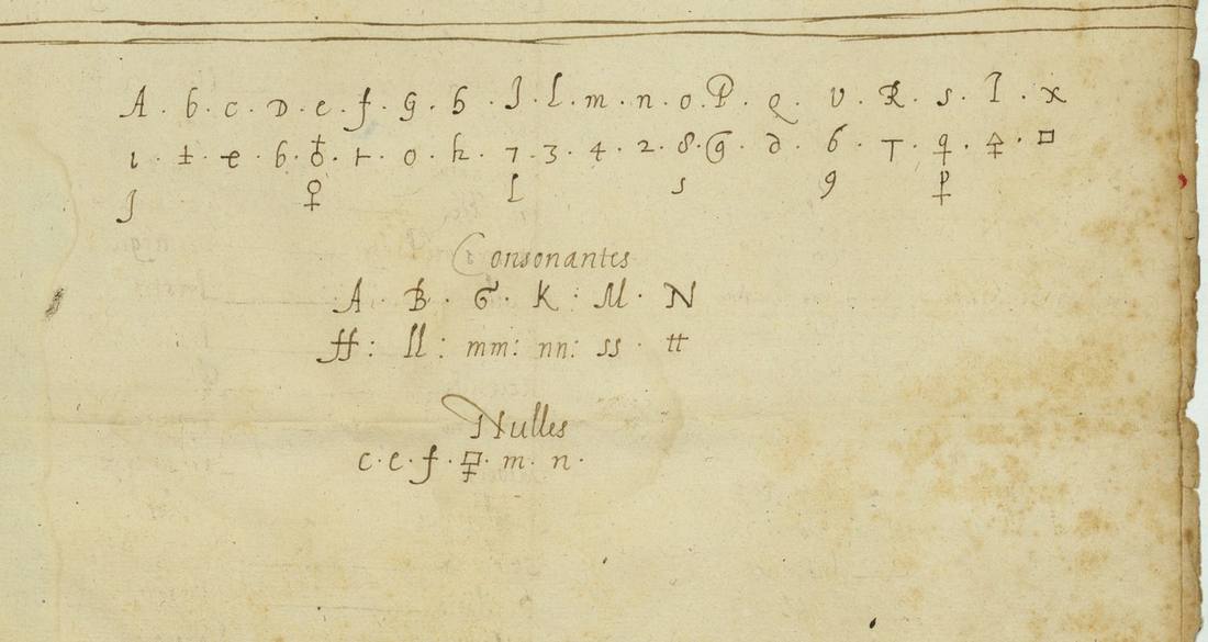 The similar 1584 Nevers no. 2 cipher alphabet