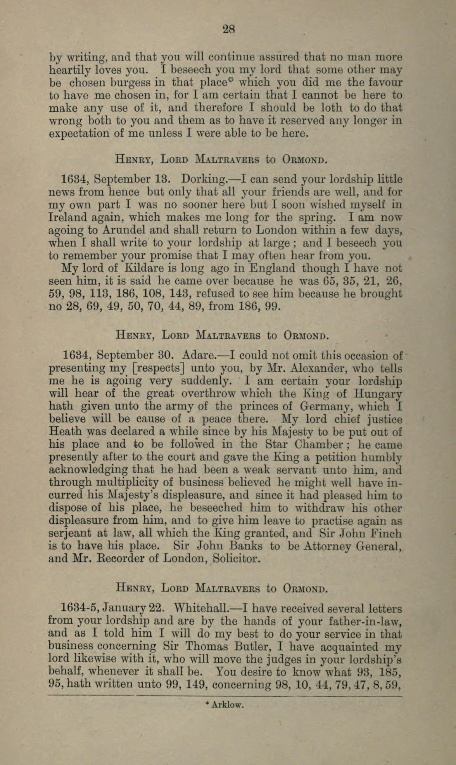 HMC Ormonde MSS vol. i p. 28, with the cipher figures of the letter of 13 September 1634