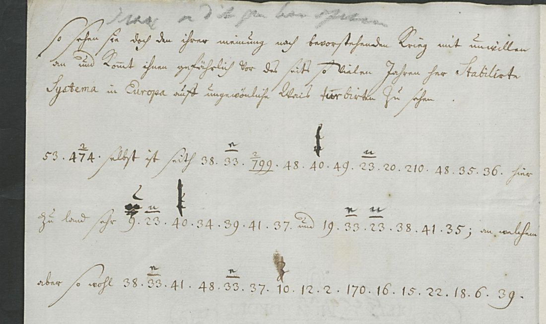 Add MS 32270 f. 16v: clear German lines and a ciphered line with interlinear glosses
