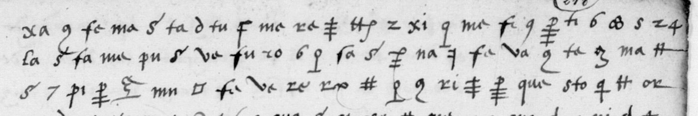 Manuscript lines with the cipher, from George Lasry&rsquo;s report