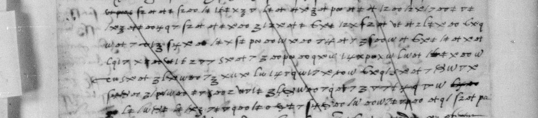 Seven cipher lines of the 1535 letter