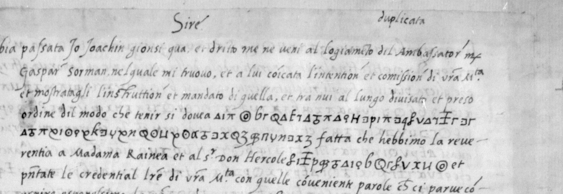 BnF fr. 3096 f. 121r, the head of no. 66 with the docket duplicata, the clear opening and the first cipher runs