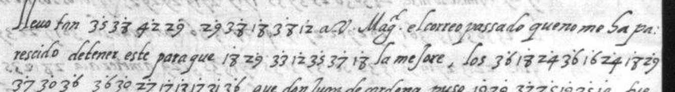 AGS Estado leg. 1394 no. 247 f. 1r, the first three lines of the letter, with figure runs inline in the clear Spanish