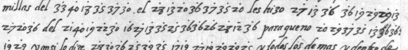 AGS Estado leg. 1394 no. 247 f. 1v, three lines with the fire-signal passage and the name Mosiur de Lenni in figures