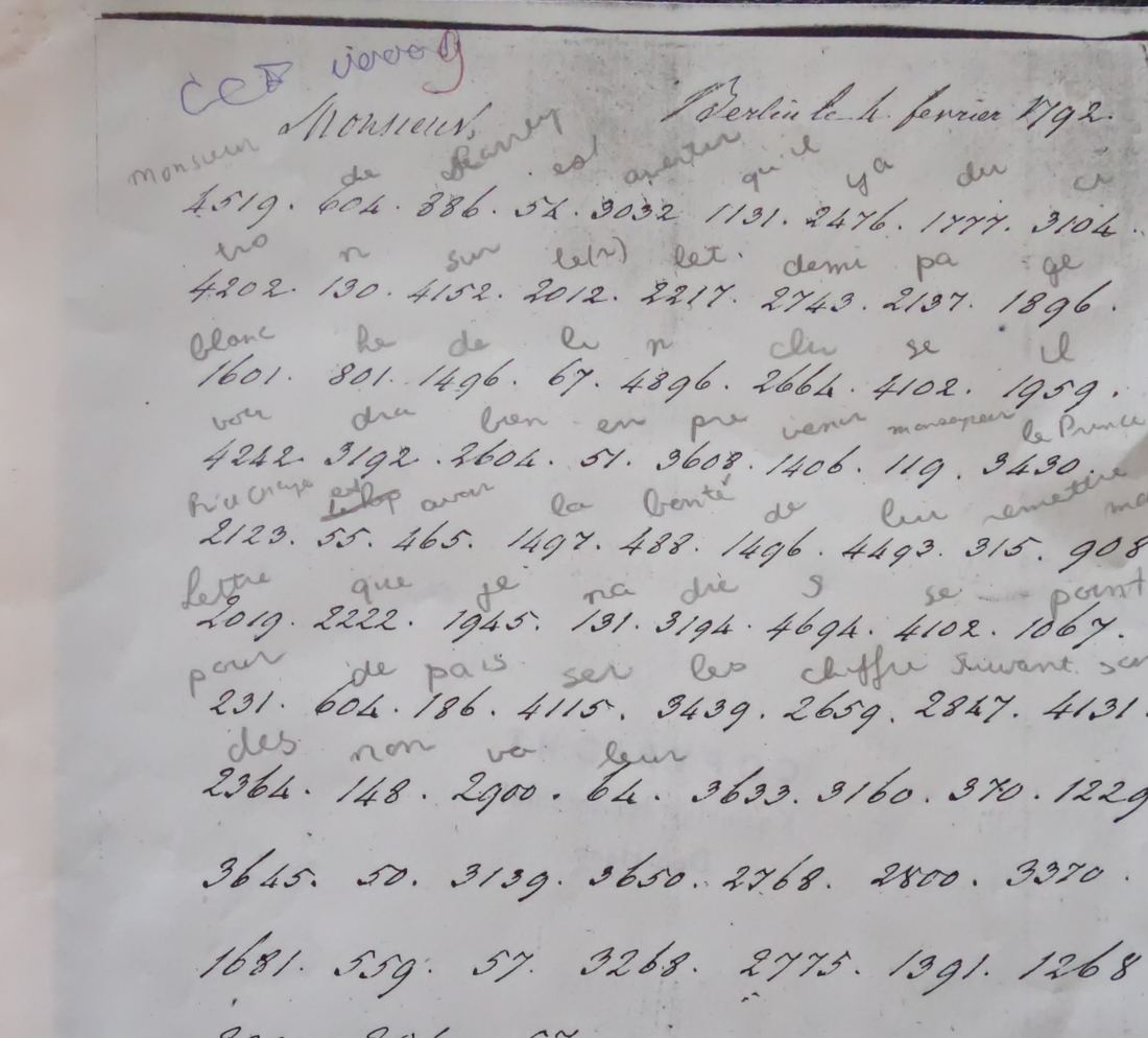 Van Reede's one-page cipher letter