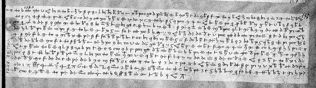 Parchment slip with eleven lines of cipher