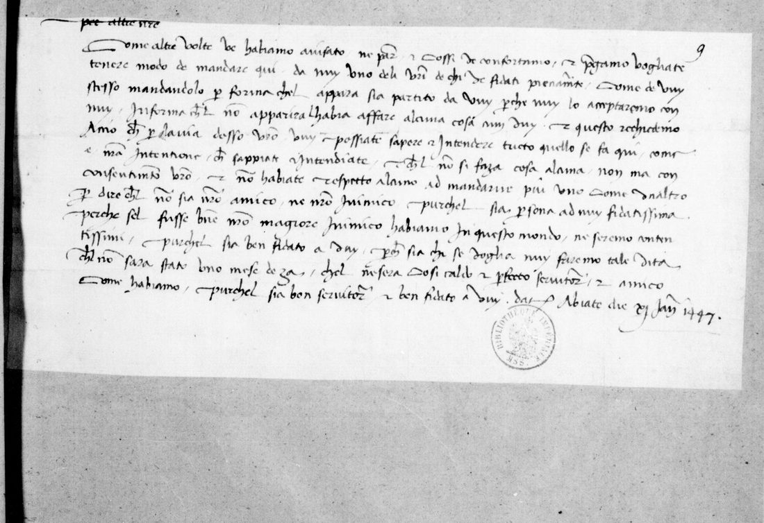 The translation of the slip written in clear in a fifteenth-century hand
