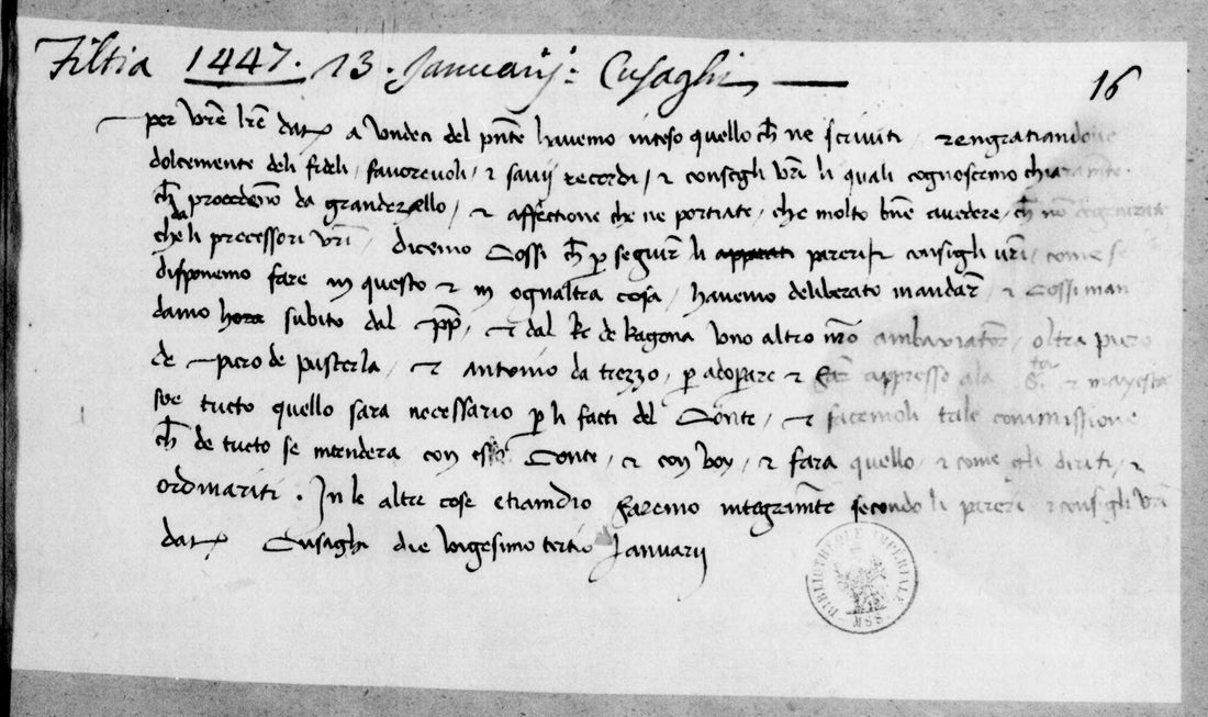 The same letter written in clear in a fifteenth-century chancery hand